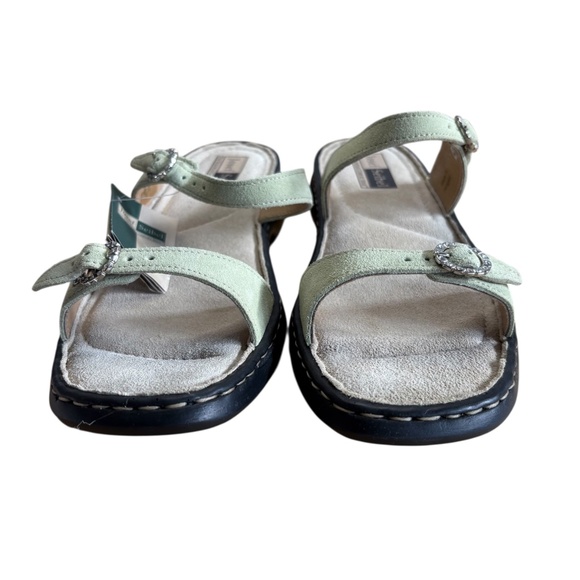 Josef Seibel Leather Sandals Size 11 NIB Mint Green Buckle Slip-On Comfort Shoes - Picture 2 of 13